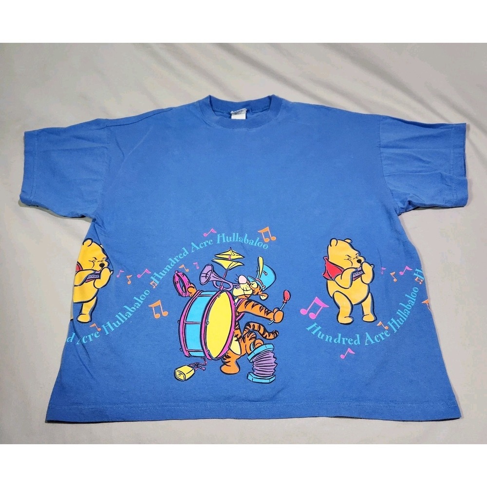 Vintage 90s Winnie‎ the Pooh & Tigger XL Tshirt Disney "Hundred Acre Hullabaloo"